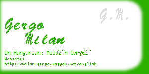 gergo milan business card